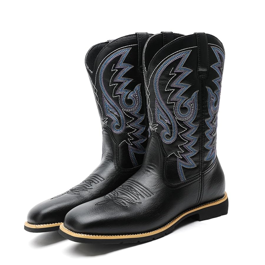靴 new rock westen cowboy boots Amazon.com | New Rock 7921 S1 Men's Black Flame Western